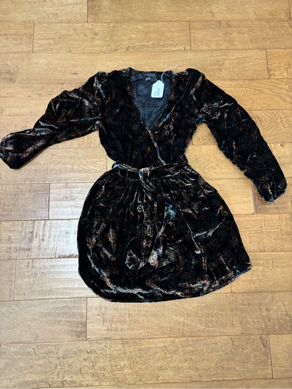 Slate & Willow Velvet Wrap Dress—Luxe XS NWT